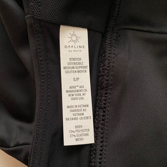 NEW Aerie Offline Shine Racerback Sports Bra Black Small - Picture 14 of 15